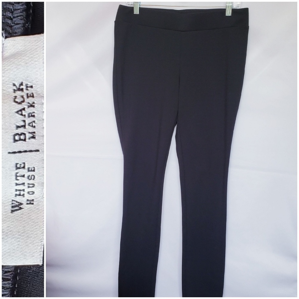 🤍🩵WHBM White House Black Market black stretch pants elastic waist *medium